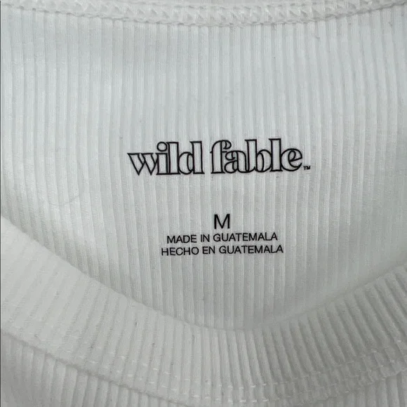 Wild Fable White Crop Tank Top with Football Patch Women’s Medium - Picture 2 of 4